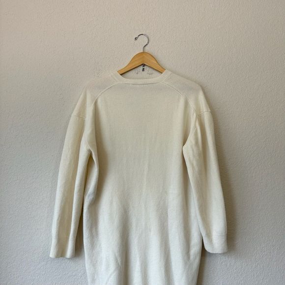 HAIDER ACKERMANN Cashmere Blend L/S V-Neck Midi Sweater Dress White - Picture 6 of 10